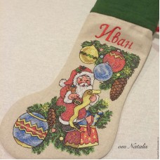 Новогодний носок-мешочек "Список желаний"